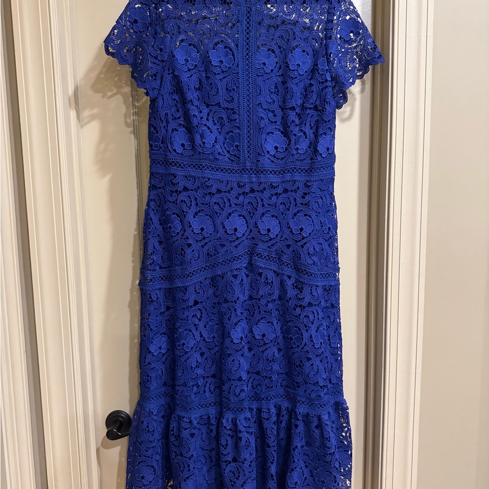 Antonio Melani Elegant Blue Lace Dress
